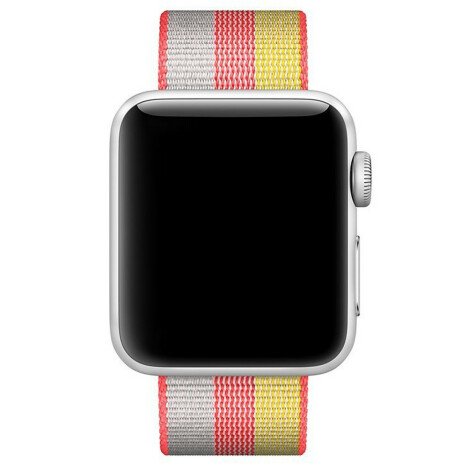 Curea iUni compatibila cu Apple Watch 1/2/3/4/5/6/7, 38mm, Nylon, Woven Strap, Rainbow